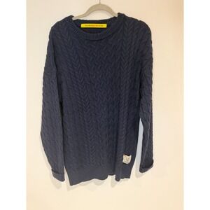 Scotch and Soda Pullover Mens Cable Knit Sweater Navy XL